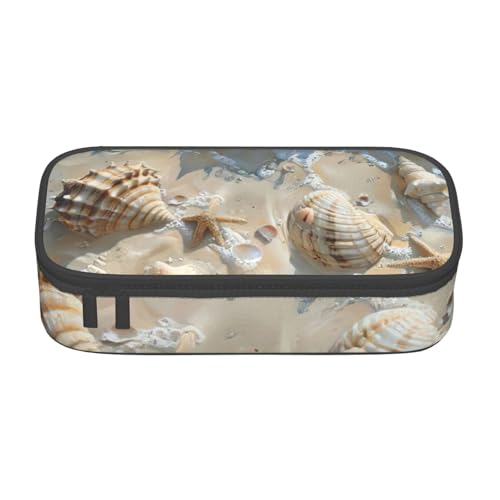 Bkdogkt Federmäppchen, große Kapazität, Sandmuscheln, 21,6 x 5,1 x 9,4 cm von Bkdogkt