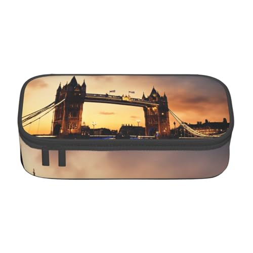 Bkdogkt Federmäppchen mit Aufschrift "I Love London", 21,6 x 5,1 x 9,4 cm, großes Fassungsvermögen, funktionale Aufbewahrung für Büro und Reisen von Bkdogkt