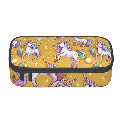 Bkdogkt Federmäppchen mit Einhorn-Design, 21,6 x 5,1 x 9,4 cm, großes Fassungsvermögen, funktionale Aufbewahrung für Büro, Reisen von Bkdogkt