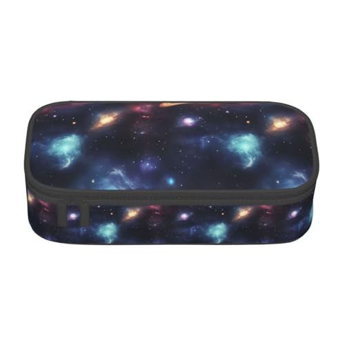 Bkdogkt Federmäppchen mit Galaxy-Weltraum-Motiv, 21,6 x 5,1 x 9,4 cm, großes Fassungsvermögen, funktionale Aufbewahrung für Büro und Reisen von Bkdogkt