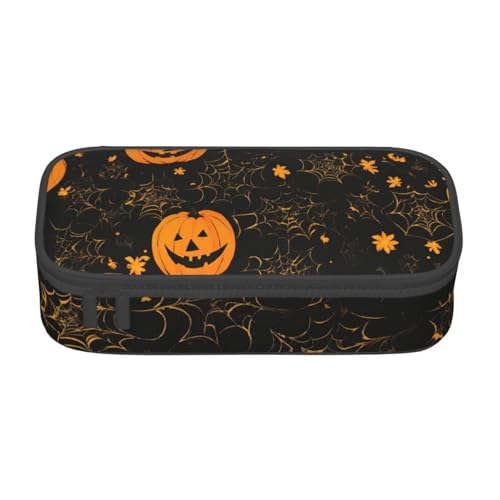 Bkdogkt Federmäppchen mit Halloween-Kürbis-Druck, 21,6 x 5,1 x 9,4 cm, großes Fassungsvermögen, funktionale Aufbewahrung für Büro, Reisen von Bkdogkt