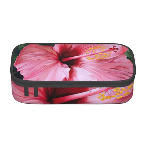 Bkdogkt Federmäppchen mit Hawaii-Blumendruck, 21,6 x 5,1 x 9,4 cm, großes Fassungsvermögen, funktionale Aufbewahrung für Büro, Reisen von Bkdogkt