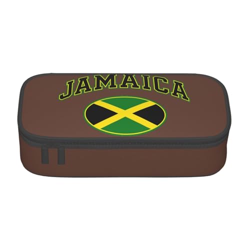 Bkdogkt Federmäppchen mit Jamaika-Flagge, 21,6 x 5,1 x 9,4 cm, großes Fassungsvermögen, funktionale Aufbewahrung für Büro, Reisen von Bkdogkt