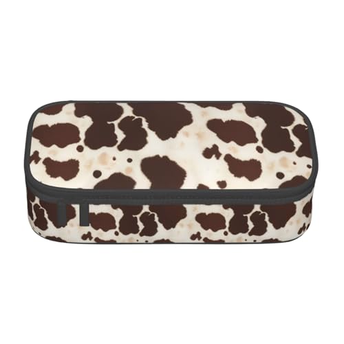 Bkdogkt Federmäppchen mit Kuhfell-Druck, 21,6 x 5,1 x 9,4 cm, großes Fassungsvermögen, funktionale Aufbewahrung für Büro und Reisen von Bkdogkt