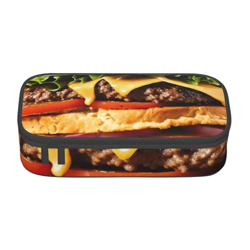 Bkdogkt Federmäppchen mit Lebensmittelmuster, lustiger Druck, 21,6 x 5,1 x 9,4 cm, großes Fassungsvermögen, funktionale Aufbewahrung für Büro, Reisen von Bkdogkt