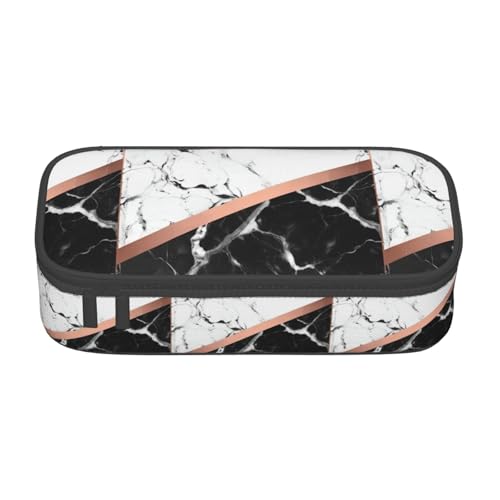 Bkdogkt Federmäppchen mit Marmor-Druck, 21,6 x 5,1 x 9,4 cm, großes Fassungsvermögen, funktionale Aufbewahrung für Büro, Reisen von Bkdogkt