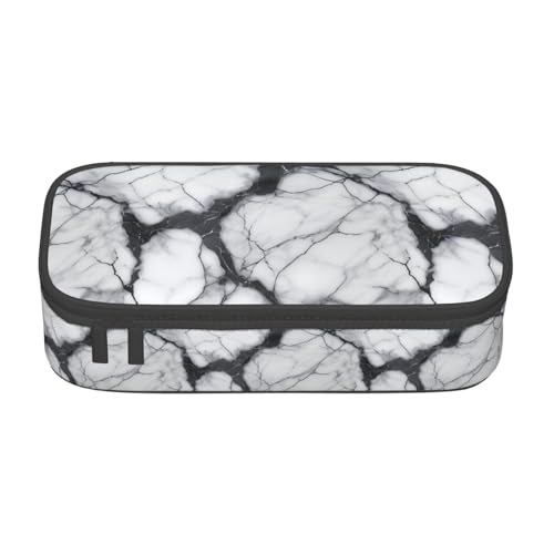 Bkdogkt Federmäppchen mit Marmor-Druck, 21,6 x 5,1 x 9,4 cm, großes Fassungsvermögen, funktionale Aufbewahrung für Büro und Reisen von Bkdogkt