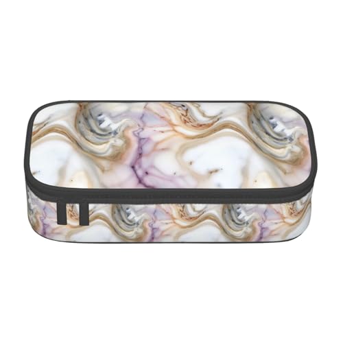 Bkdogkt Federmäppchen mit Marmormuster, 21,6 x 5,1 x 9,4 cm, großes Fassungsvermögen, funktionale Aufbewahrung für Büro, Reisen von Bkdogkt