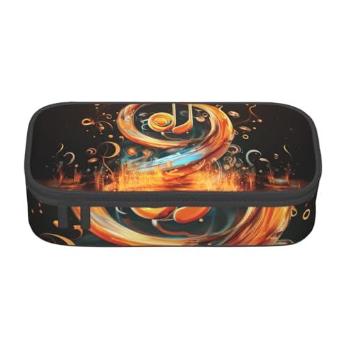 Bkdogkt Federmäppchen mit Musik-Symbol-Druck, 21,6 x 5,1 x 9,4 cm, großes Fassungsvermögen, funktionale Aufbewahrung für Büro, Reisen von Bkdogkt