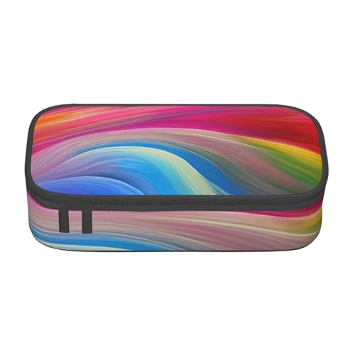 Bkdogkt Federmäppchen mit Regenbogen-Ozeanmotiv, 21,6 x 5,1 x 9,4 cm, großes Fassungsvermögen, funktionale Aufbewahrung für Büro und Reisen von Bkdogkt