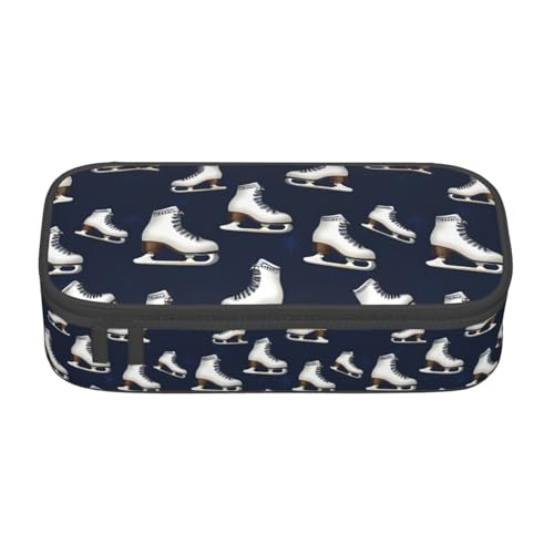 Bkdogkt Federmäppchen mit Retro-Rollschuh-Druck, 21,6 x 5,1 x 9,4 cm, großes Fassungsvermögen, funktionale Aufbewahrung für Büro, Reisen von Bkdogkt