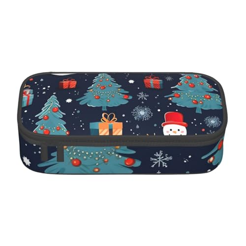 Bkdogkt Federmäppchen mit Schneemann-Motiv, 21,6 x 5,1 x 9,4 cm, großes Fassungsvermögen, funktionale Aufbewahrung für Büro, Reisen von Bkdogkt