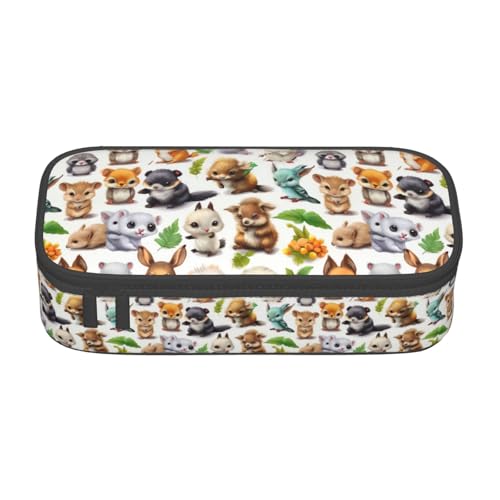 Bkdogkt Federmäppchen mit Tierdruck, 21,6 x 5,1 x 9,4 cm, großes Fassungsvermögen, funktionale Aufbewahrung für Büro und Reisen von Bkdogkt