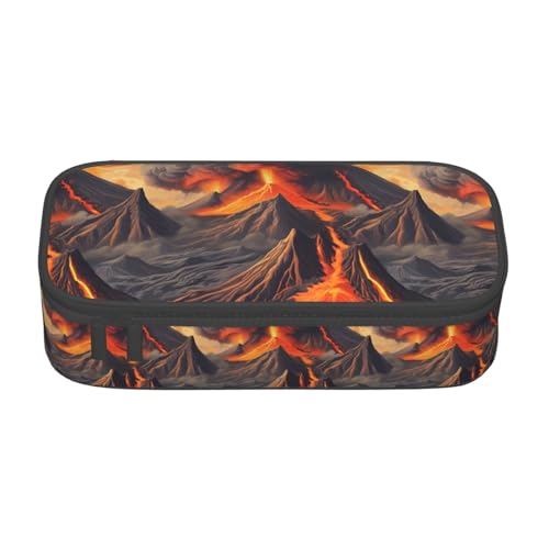 Bkdogkt Federmäppchen mit Vulkandruck, 21,6 x 5,1 x 9,4 cm, großes Fassungsvermögen, funktionale Aufbewahrung für Büro und Reisen von Bkdogkt