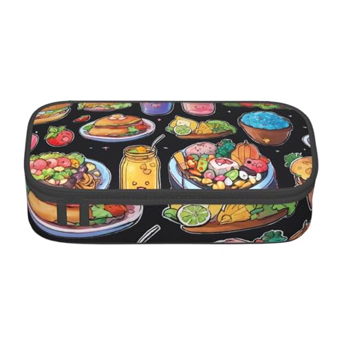 Bkdogkt Federmäppchen mit gesundem Lebensmitteldruck, 21,6 x 5,1 x 9,4 cm, großes Fassungsvermögen, funktionale Aufbewahrung für Büro, Reisen von Bkdogkt