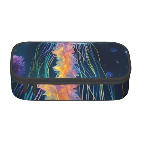 Bkdogkt Federmäppchen mit großem Fassungsvermögen, Quallen-Design, 21,6 x 5,1 x 9,4 cm von Bkdogkt