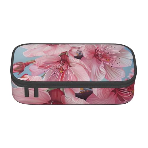Bkdogkt Federmäppchen mit japanischem Kirschblumen-Druck, 21,6 x 5,1 x 9,4 cm, großes Fassungsvermögen, funktionale Aufbewahrung für Büro, Reisen von Bkdogkt