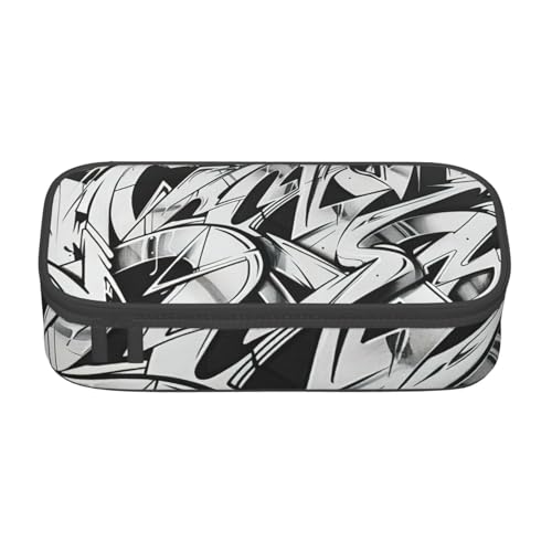 Bkdogkt Graffiti-Zeichen-Druck, 21,6 x 5,1 x 9,4 cm, großes Fassungsvermögen, Federmäppchen, funktionale Aufbewahrung für Büro, Reisen von Bkdogkt