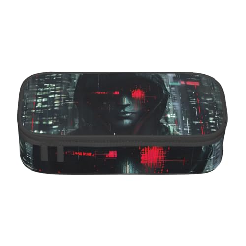 Bkdogkt Hacker Era Print Federmäppchen, 21,6 x 5,1 x 9,4 cm, großes Fassungsvermögen, funktionale Aufbewahrung für Büro und Reisen von Bkdogkt