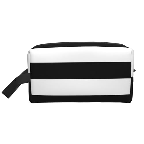 Bkdogkt Kosmetik-Organizer für Damen und Herren, tragbar, mit Streifen, Schwarz / Weiß, Weiss/opulenter Garten, Einheitsgröße von Bkdogkt
