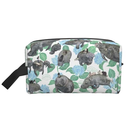 Bkdogkt Kosmetik-Organizer mit Kaninchenmotiv, großes Fassungsvermögen, für Damen und Herren, tragbare Reise-Make-up-Tasche, Weiss/opulenter Garten, Einheitsgröße von Bkdogkt