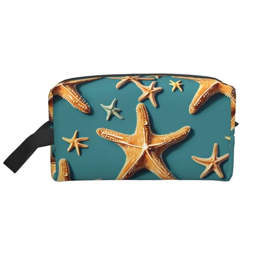 Bkdogkt Kosmetik-Organizer mit Strand-Seestern-Druck, großes Fassungsvermögen, für Damen und Herren, tragbare Reise-Make-up-Tasche, Weiss/opulenter Garten, Einheitsgröße von Bkdogkt