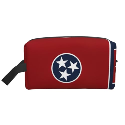 Bkdogkt Kosmetik-Organizer mit Tennessee-Flagge, großes Fassungsvermögen, für Damen und Herren, tragbare Reise-Make-up-Tasche, Weiss/opulenter Garten, Einheitsgröße von Bkdogkt