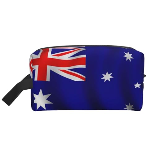 Bkdogkt Kosmetik-Organizer mit australischer Flagge, großes Fassungsvermögen, für Damen und Herren, tragbare Reise-Make-up-Tasche, Weiss/opulenter Garten, Einheitsgröße von Bkdogkt