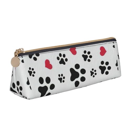 Bkdogkt Liebe Katze Pfote Herz Welpen Fuß Druck Schlamperetui Dreieckige Stiftebeutel Make-up Utensilien Kunst Alltagswesentlicher, Weiß, One Size, Weiß, One Size von Bkdogkt