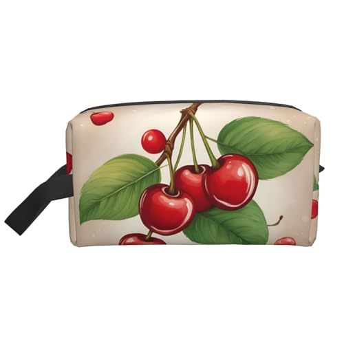 Bkdogkt Lovely Sweet Red Cherry 1 Print Large Capacity Cosmetic Organizer for Women and Men Portable Travel Makeup Pouch, Weiss/opulenter Garten, Einheitsgröße von Bkdogkt