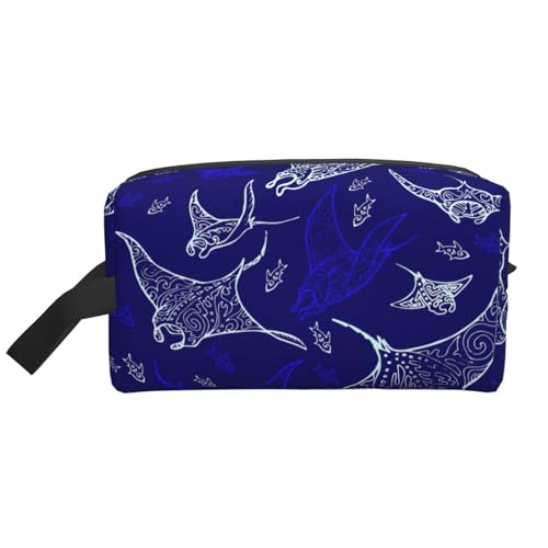 Bkdogkt Manta Ray and Fish Print Large Capacity Cosmetic Organizer for Women and Men Portable Travel Makeup Pouch, Weiss/opulenter Garten, Einheitsgröße von Bkdogkt