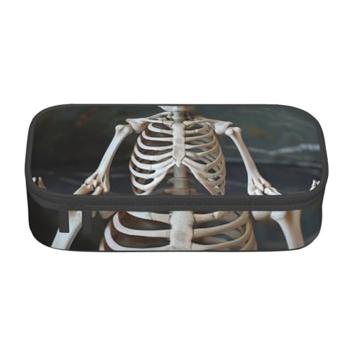 Bkdogkt Skelett-Yoga-Druck, 21,6 x 5,1 x 9,4 cm, großes Fassungsvermögen, funktionale Aufbewahrung für Büro, Reisen von Bkdogkt