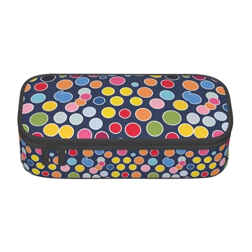 Bkdogkt Twister Federmäppchen mit Punktemuster, 21,6 x 5,1 x 9,4 cm, großes Fassungsvermögen, funktionale Aufbewahrung für Büro, Reisen von Bkdogkt