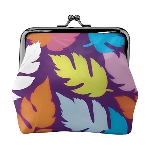 Bunte Geldbörse mit Unkrautmuster, vielseitige Münzbörse, exquisite Mini-Geldbörse, niedliches Kleingeldfach für jeden Anlass von Bkdogkt