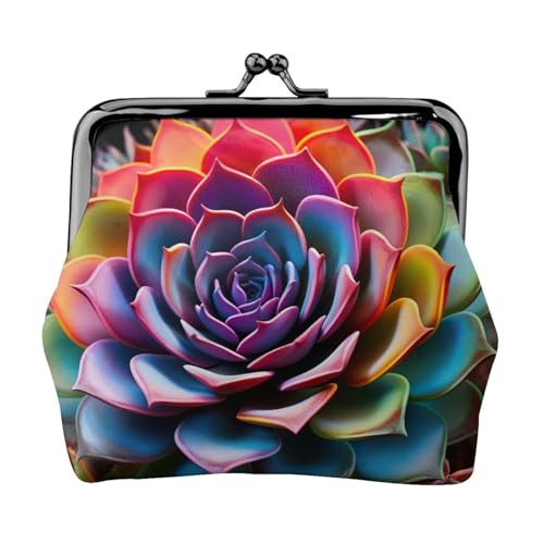 Bunte Sukkulenten-Druck, vielseitige Münzbörse, exquisite Mini-Geldbörse, niedliches Kleingeldfach für jeden Anlass Bunte Sukkulenten-Druck, vielseitige Münzbörse, exquisite Mini-Geldbörse, niedliches Kleingeldfach für jeden Anlass von Bkdogkt