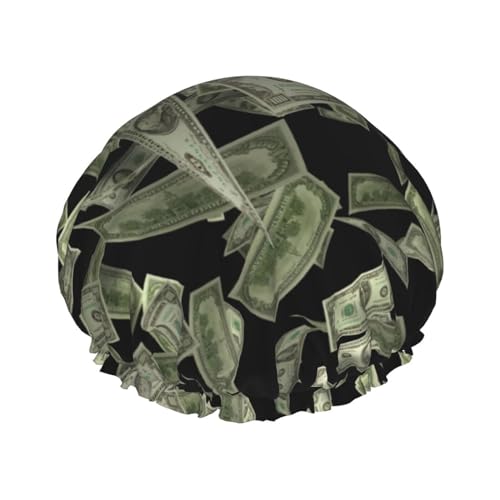 Dollarzeichen Gelddruck Badehaube Doppelschicht Duschhaube für Damen und Herren wiederverwendbar leicht weich von Bkdogkt