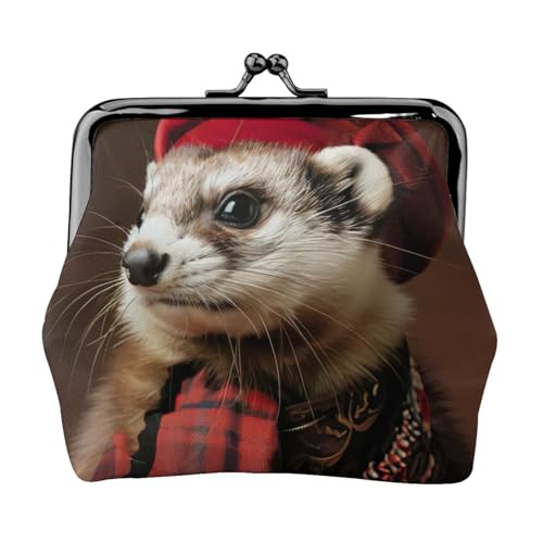 Französisches Modell, Frettchen-Druck, vielseitige Münzbörse, exquisite Mini-Geldbörse, niedlicher Kleingeldbeutel für jeden Anlass von Bkdogkt