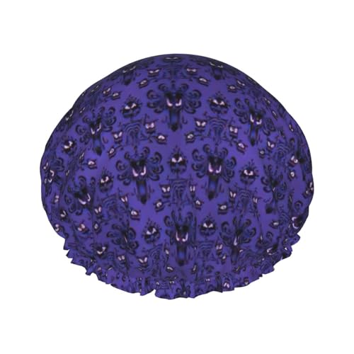 Haunted Mansion Print Bath Hair Cap Double Layer Shower Cap For Women And Men Reusable Lightweight Soft von Bkdogkt