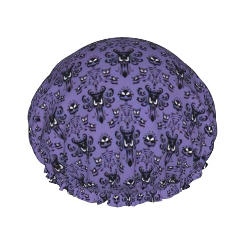 Haunted Mansion Print Bath Hair Cap Double Layer Shower Cap For Women And Men Reusable Lightweight Soft von Bkdogkt