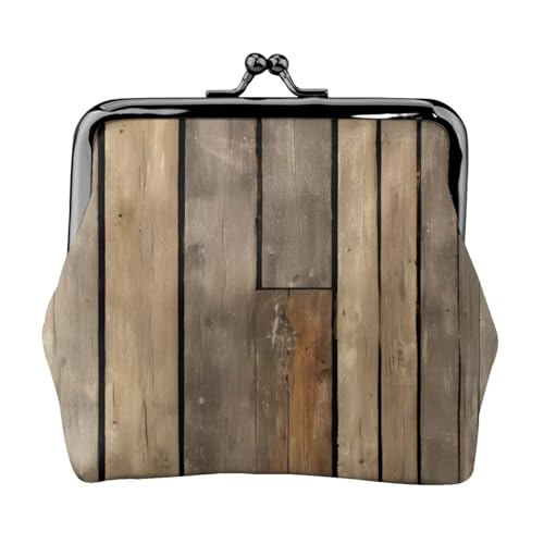 Planks verwitterter alter Look, vielseitige Münzgeldbörse, exquisite Mini-Geldbörse, niedliche Kleingeldtasche für jeden Anlass von Bkdogkt