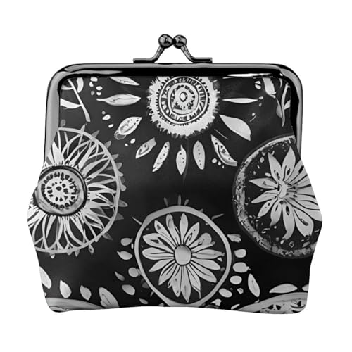 Schwarz-Weiß-Boho-Druck, vielseitige Münzbörse, exquisite Mini-Geldbörse, niedliches Kleingeldfach für jeden Anlass Schwarz-Weiß-Boho-Druck, vielseitige Münzbörse, exquisite Mini-Geldbörse, niedliches Kleingeldfach für jeden Anlass von Bkdogkt