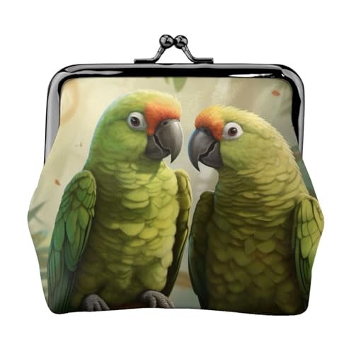 Vielseitige Münzbörse für Paare, Papageien, Olivendruck, exquisite Mini-Geldbörse, niedlicher Kleingeldbeutel für jeden Anlass von Bkdogkt