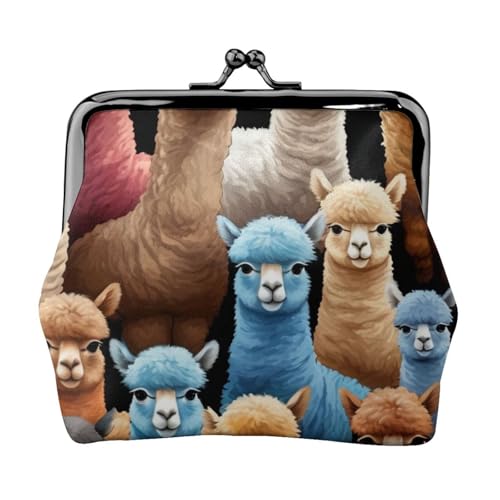 Vielseitige Münzbörse mit Alpaka-Druck, exquisite Mini-Geldbörse, niedliches Kleingeldfach für jeden Anlass von Bkdogkt