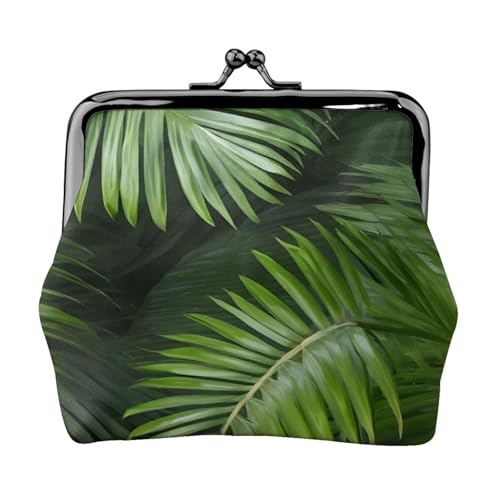 Vielseitige Münzbörse mit Blättern von Palmen, exquisite Mini-Geldbörse, niedliches Kleingeldfach für jeden Anlass von Bkdogkt