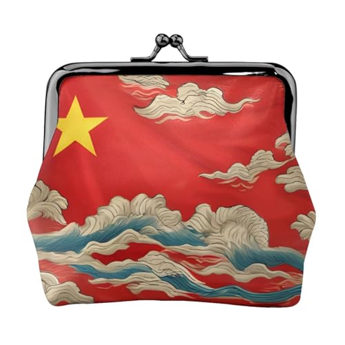 Vielseitige Münzbörse mit ChinFlaggen-Druck, exquisite Mini-Geldbörse, niedlicher Kleingeldbeutel für jeden Anlass von Bkdogkt