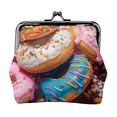Vielseitige Münzbörse mit Donuts-Druck, exquisite Mini-Geldbörse, niedliches Kleingeldfach für jeden Anlass von Bkdogkt
