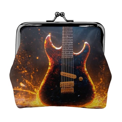 Vielseitige Münzbörse mit E-Gitarren-Druck, exquisite Mini-Geldbörse, niedliches Kleingeldfach für jeden Anlass von Bkdogkt