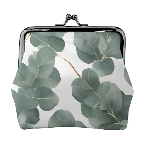 Vielseitige Münzbörse mit Eukalyptusblättern, exquisite Mini-Geldbörse, niedliches Kleingeldfach für jeden Anlass von Bkdogkt