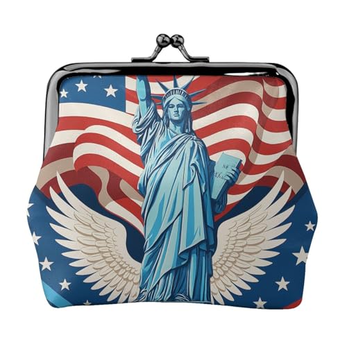 Vielseitige Münzbörse mit Freiheitsstatue-Druck, exquisite Mini-Geldbörse, niedliches Kleingeldfach für jeden Anlass von Bkdogkt
