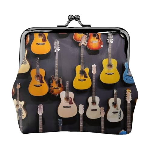 Vielseitige Münzbörse mit Gitarren-Druck, exquisite Mini-Geldbörse, niedliches Kleingeldfach für jeden Anlass von Bkdogkt